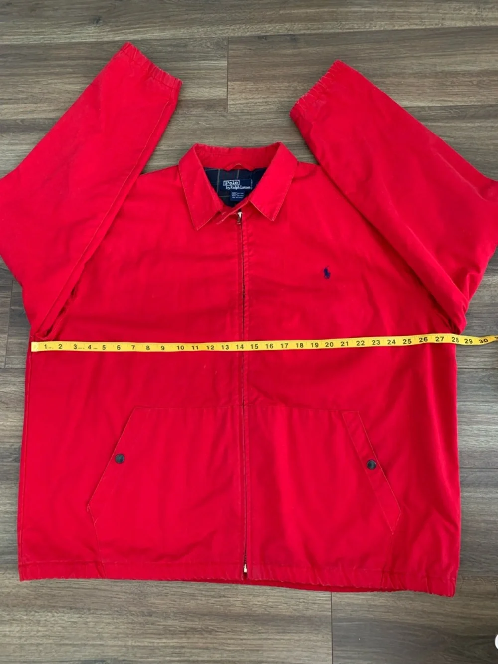Polo Ralph Lauren 100% cotton Harrington Jacket Mens XL  Red Plaid Lined Pony - Picture 9 of 16